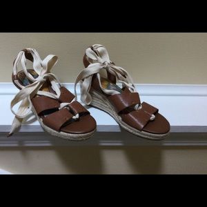 NEW Patricia Nash Wedge Sandals-Ankle Ties